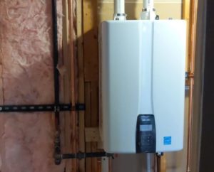 tankless water heater installed