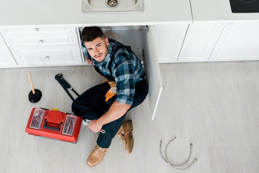 top view of plumber in novi mi