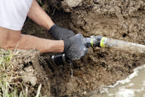 repairing a broken pipe